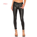 Pantalon sexy noir en cuir PU